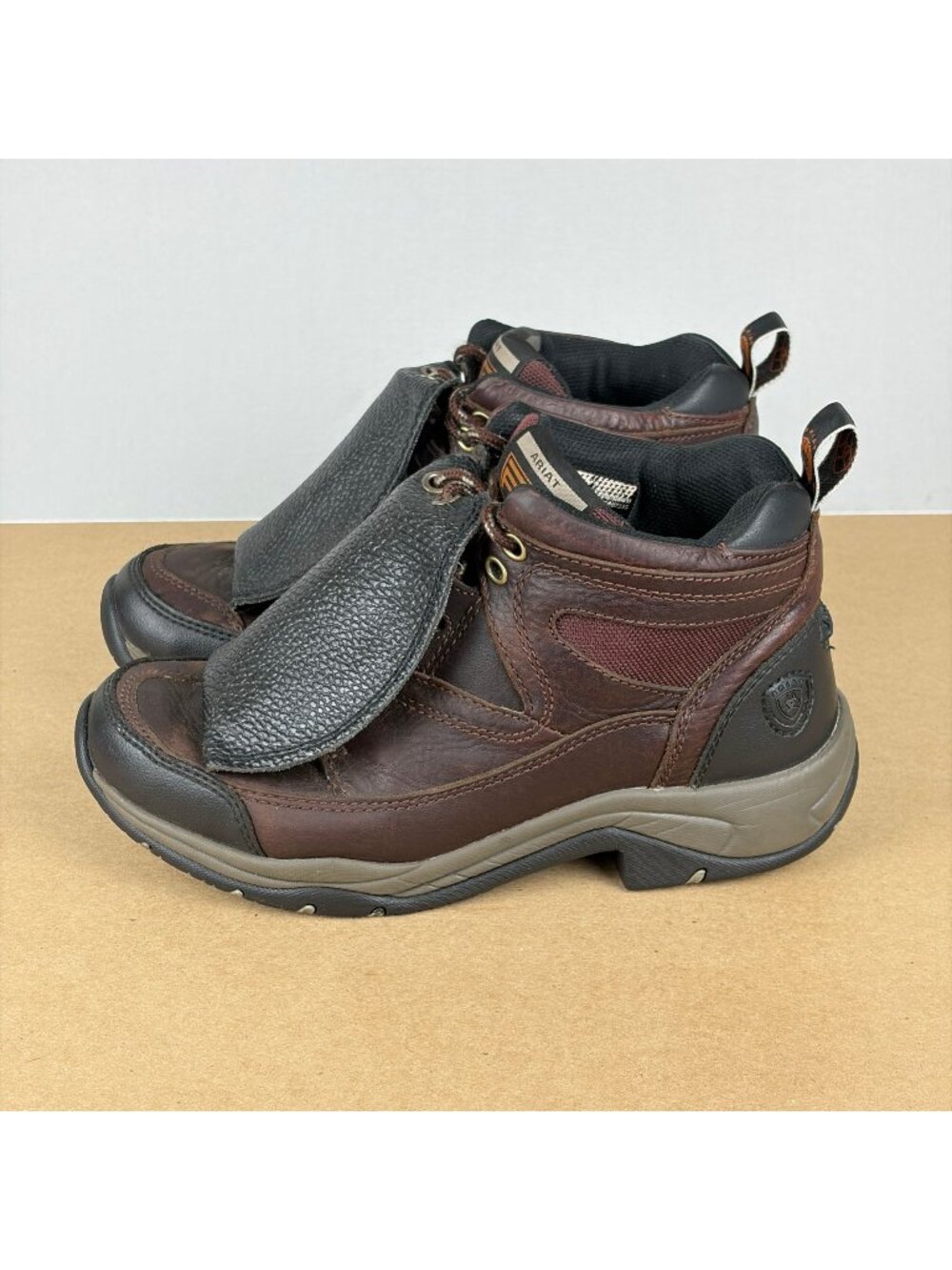 Ariat Terrain Leather Boots Womens 7 Brown Lace Up Detachable Kiltie Lace Cover